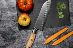 Couteau santoku Fukito Pakka San Mai alvéolé 18cm