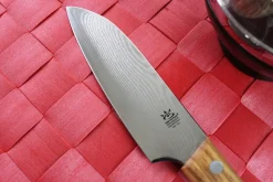 Couteau santoku Gehring Look lame 11cm damas 65 couches manche olivier