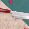 Couteau santoku japonais artisanal Kei Kobayashi SG2 Damas Heptagone 17cm