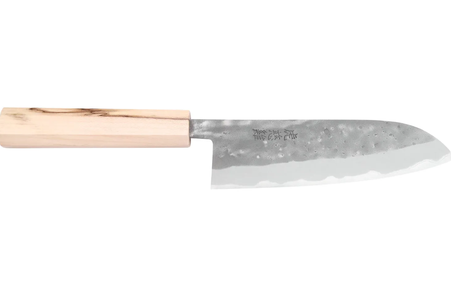 Couteau santoku japonais artisanal Wusaki Nakata Erable BS2 16,5cm manche érable
