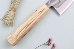 Couteau santoku japonais artisanal Wusaki Nakata Erable BS2 16,5cm manche érable
