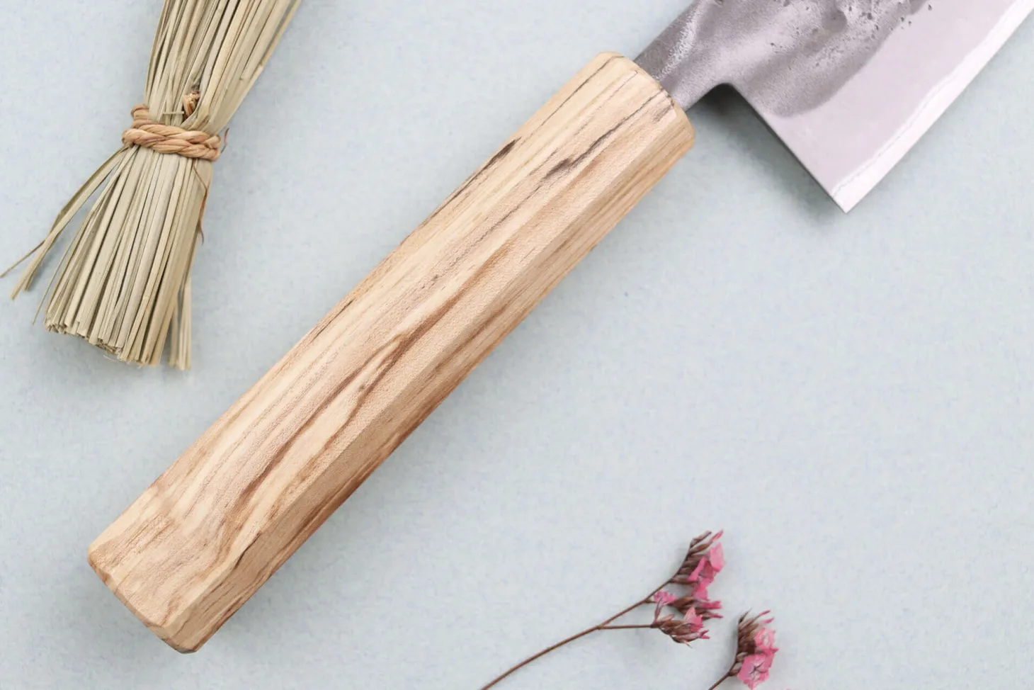Couteau santoku japonais artisanal Wusaki Nakata Erable BS2 16,5cm manche érable