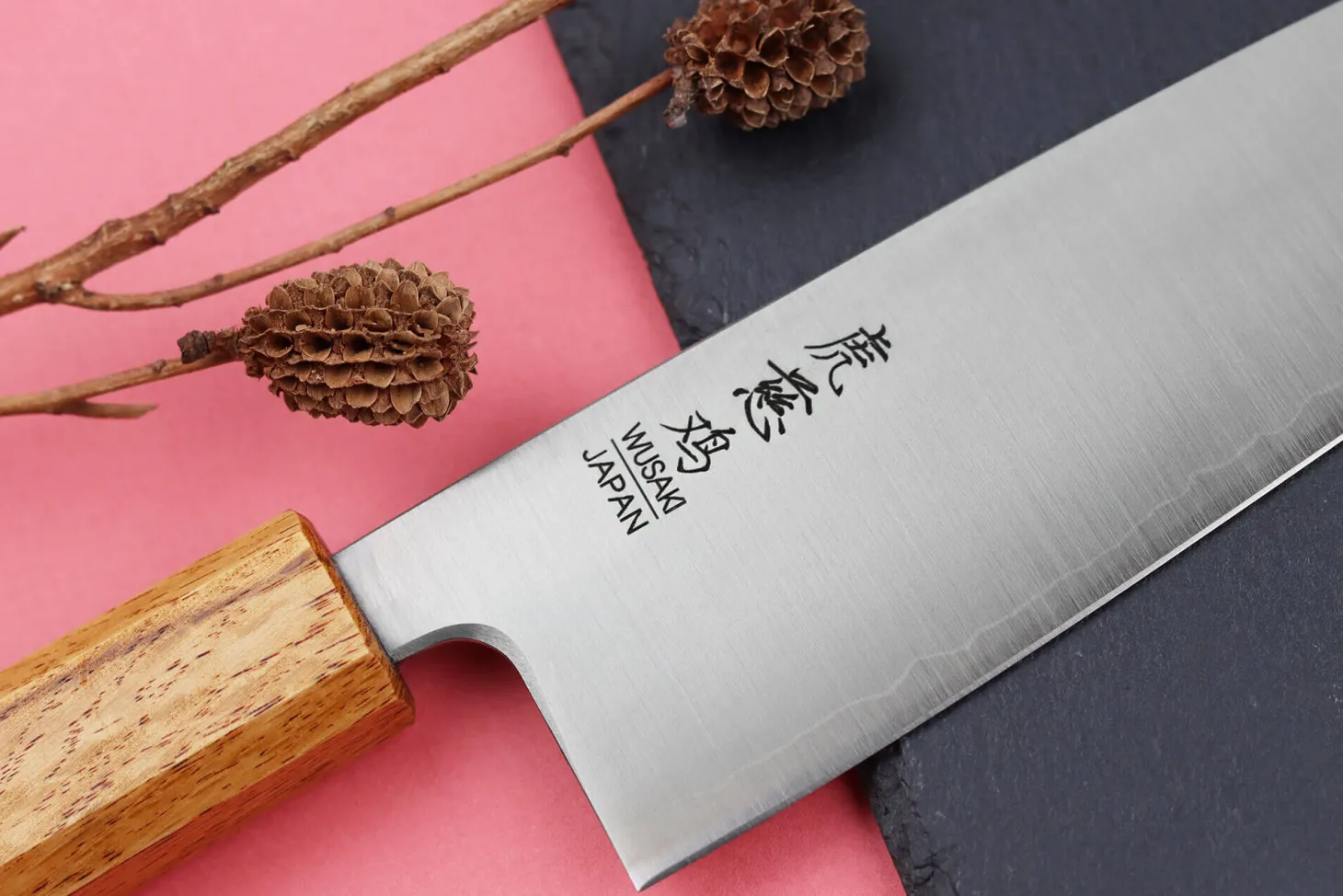 Couteau santoku japonais artisanal Wusaki Migaki G3 16,5cm