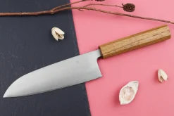 Couteau santoku japonais artisanal Wusaki Migaki G3 16,5cm