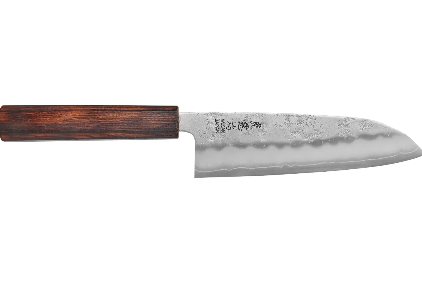 Couteau santoku japonais artisanal Wusaki Yoshi G3 chêne 16,5cm