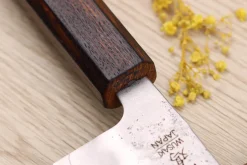 Couteau santoku japonais artisanal Wusaki Yoshi G3 chêne 16,5cm