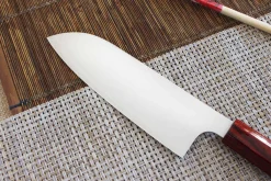 Couteau santoku japonais artisanal Kei Kobayashi SG2 Heptagone 17cm