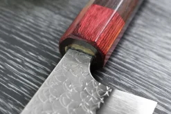 Couteau santoku japonais artisanal Yoshimi Kato Minamo SG2 Tsuchime 17cm