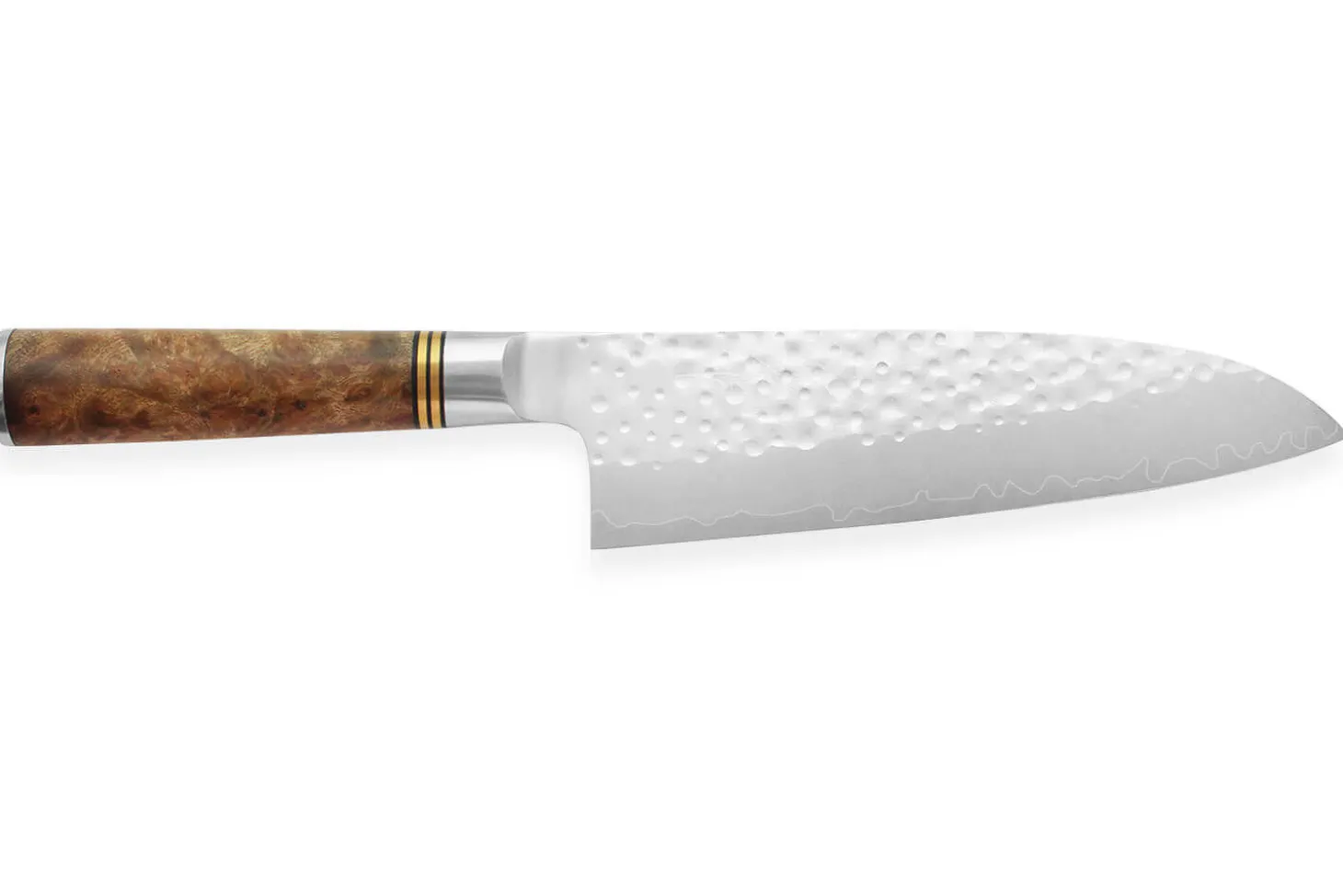 Couteau santoku japonais artisanal forgé Takeshi Saji R2 Tsuchime 16,5cm