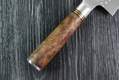 Couteau santoku japonais artisanal forgé Takeshi Saji R2 Tsuchime 16,5cm