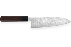 Couteau santoku japonais artisanal Takeshi Saji R2 Damas 16,5cm