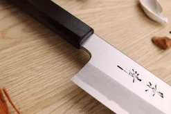 Couteau santoku japonais artisanal Kagekiyo Suri Urushi 18cm