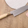 Couteau santoku japonais artisanal Kasahara Shigehiro forgé par Yoshikazu Ikeda 18cm