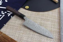 Couteau santoku japonais artisanal Masakage Kumo 16.5cm damas 63 couches