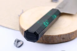 Couteau santoku japonais 17cm Sakai Takayuki Nanairo Green Damas VG10