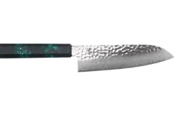 Couteau santoku japonais 17cm Sakai Takayuki Nanairo Green Damas VG10