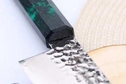 Couteau santoku japonais 17cm Sakai Takayuki Nanairo Green Damas VG10