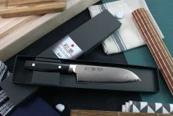 Couteau santoku japonais Kanetsugu Saiun 17cm damas 65 couches