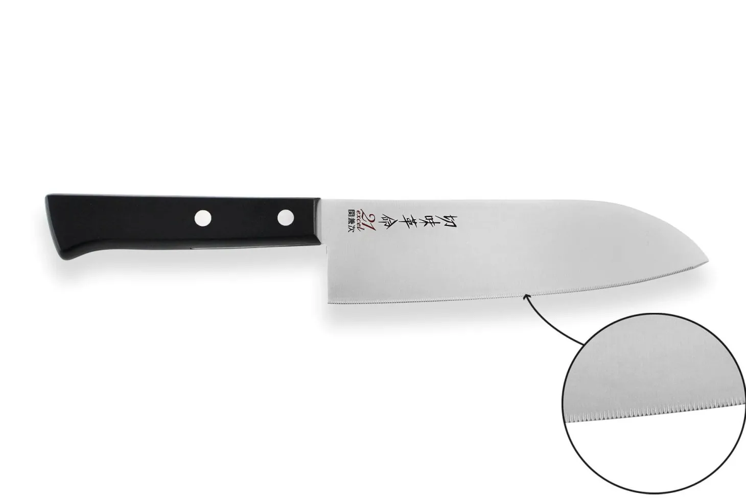 Couteau santoku japonais Kanetsugu Rev 21 lame 17cm micro dentée