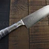 Couteau santoku japonais Tamahagane Bamboo Kyoto lame 17.5cm acier Damas VG5