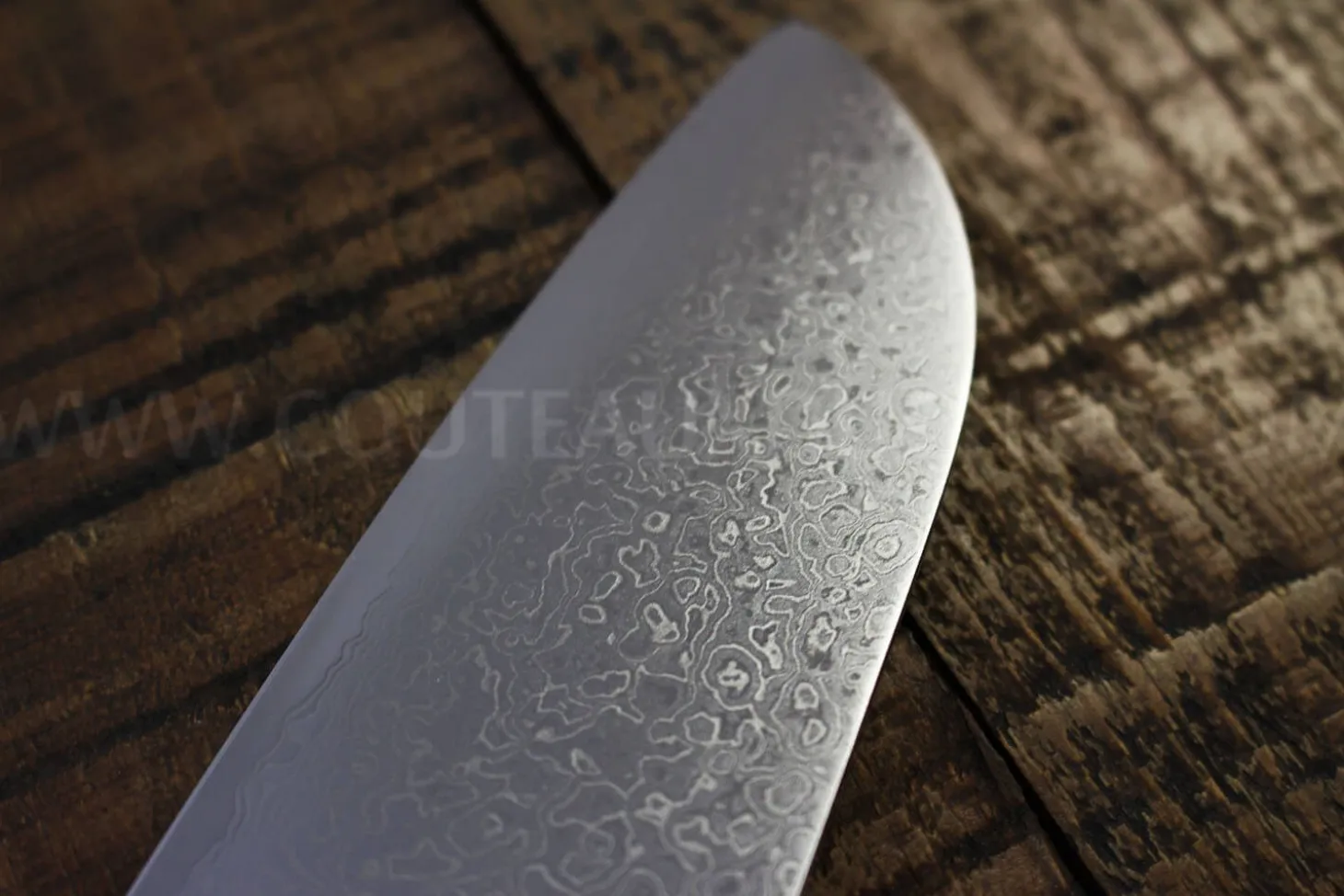 Couteau santoku japonais Tamahagane Bamboo Kyoto lame 17.5cm acier Damas VG5