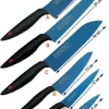 Couteau santoku Kasumi Titanium bleu lame 18cm