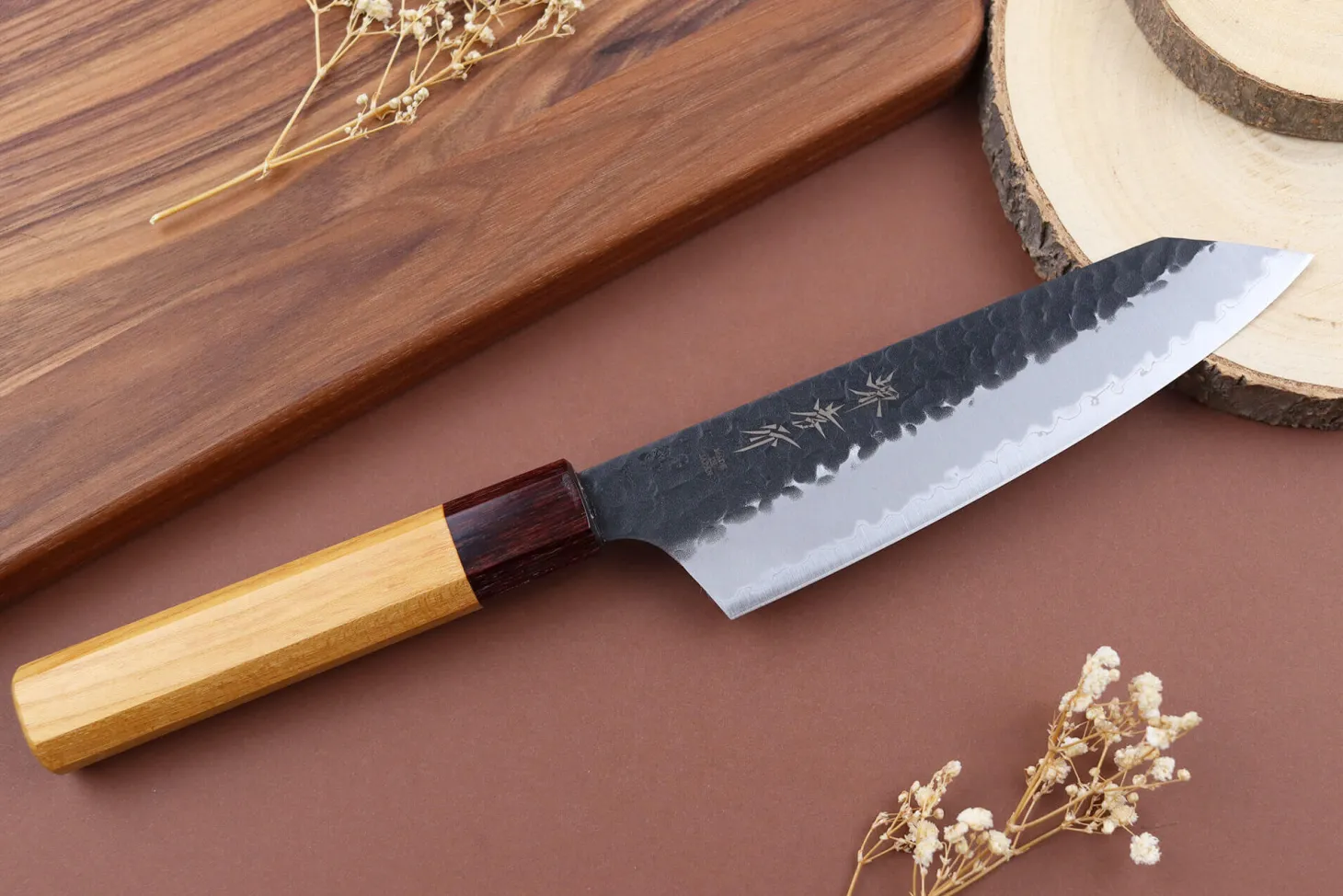 Couteau santoku kengata 16cm japonais Sakai Takayuki AS brut de forge