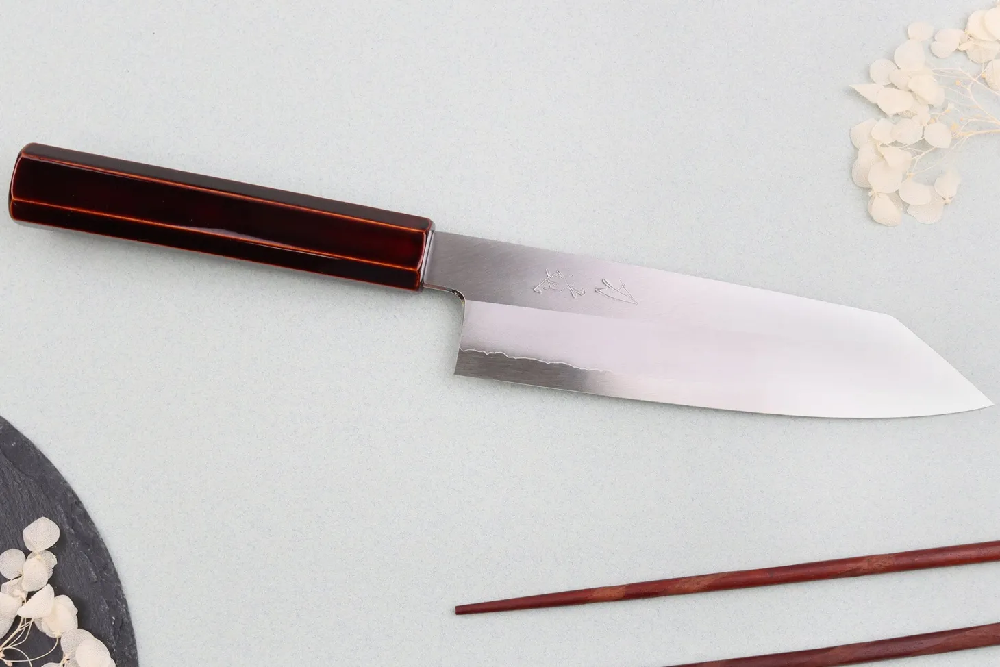 Couteau santoku kiritsuke 18cm japonais artisanal Hado Ginsan Kijiro