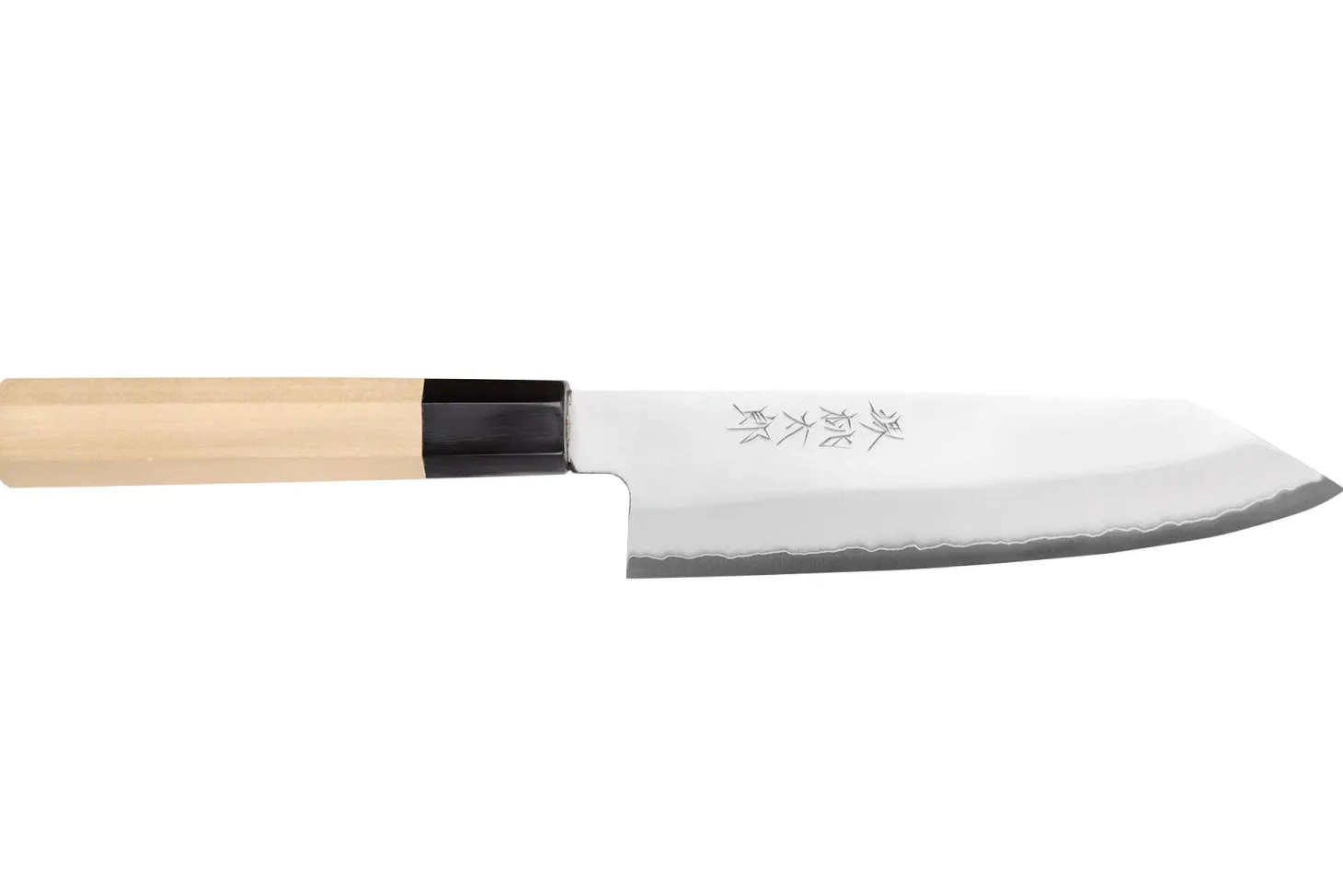 Couteau santoku kiritsuke 18cm japonais artisanal Momotaro Ginsan manche en magnolia