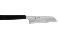 Couteau santoku kiritsuke japonais artisanal Kagekiyo Yoshikazu Tanaka Damas Aogami 18cm