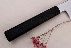 Couteau santoku kiritsuke japonais artisanal Kagekiyo Yoshikazu Tanaka Damas Aogami 18cm