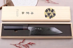 Couteau santoku kiritsuke japonais Kanetsugu Zuiun Kiwami revêtement DLC 18cm