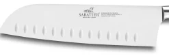 Couteau santoku SABATIER Idéal Inox 100% forgé rivets laiton alvéolé 18cm