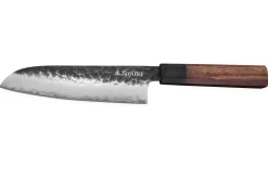 Couteau santoku Sayuto Séquoia San Mai martelé 18cm