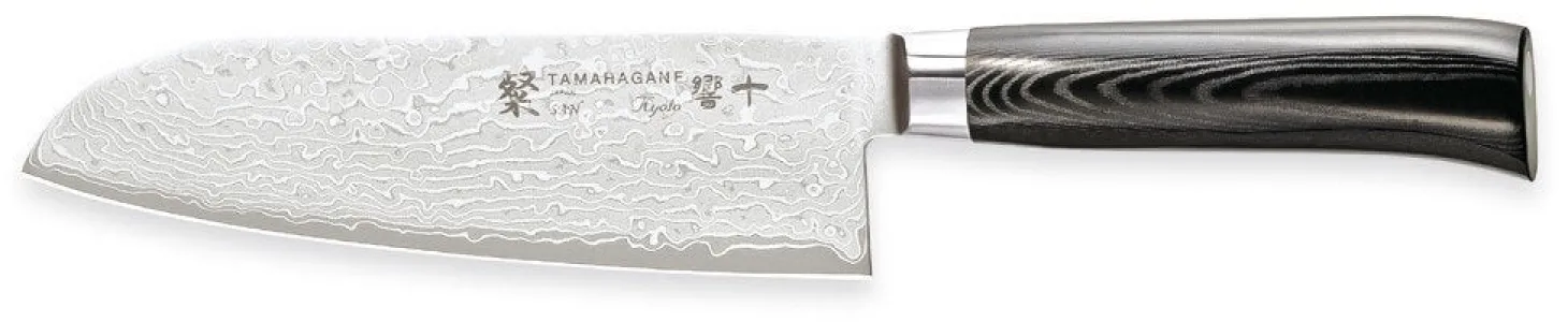 Couteau santoku Tamahagane Kyoto lame 17.5cm acier damas VG5