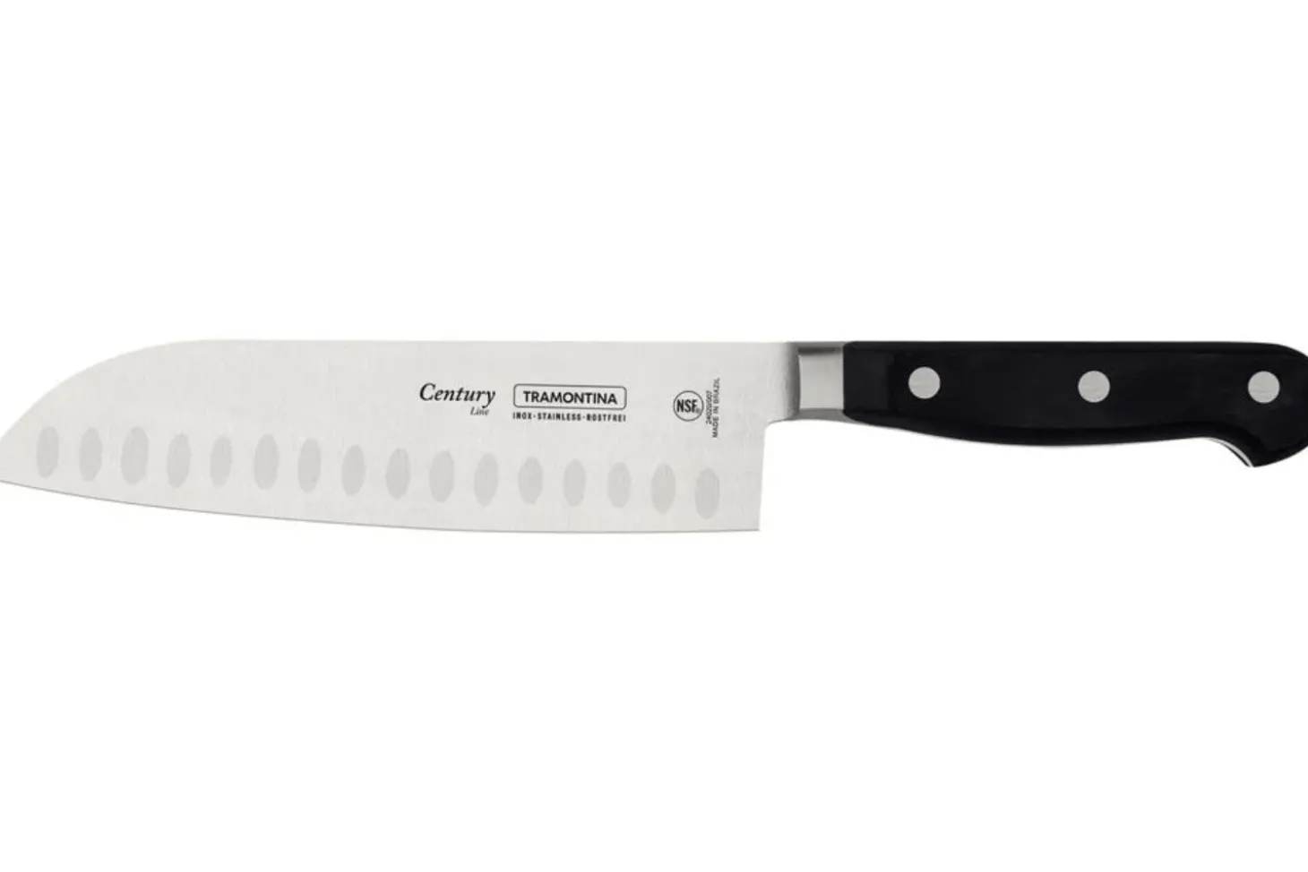 Couteau santoku Tramontina Century lame forgée 18cm manche polycarbonate noir