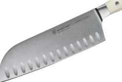 Couteau santoku Wüsthof Classic Ikon blanc forgé lame alvéolée 17cm