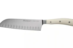 Couteau santoku Wüsthof Classic Ikon blanc forgé lame alvéolée 17cm