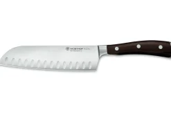 Couteau santoku Wüsthof Ikon forgé 17cm alvéolé en bois de grenadille