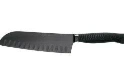 Couteau santoku Wüsthof Performer lame alvéolée 17cm à revêtement noir anti-rayures
