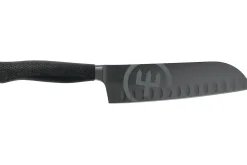 Couteau santoku Wüsthof Performer lame alvéolée 17cm à revêtement noir anti-rayures
