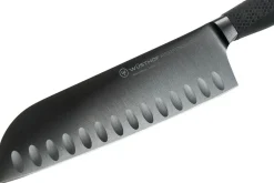 Couteau santoku Wüsthof Performer lame alvéolée 17cm à revêtement noir anti-rayures