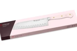 Couteau santoku Wusthof Classic Colour Pink Himalayan Salt forgé lame alvéolée 17cm