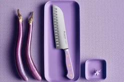Couteau santoku Wusthof Classic Colour Purple Yam forgé lame alvéolée 17cm