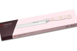 Couteau à saucisson Wusthof Classic Colour Pink Himalayan Salt forgé lame crantée 14cm