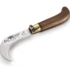 Couteau serpette artisanale Old Bear manche noyer avec virole