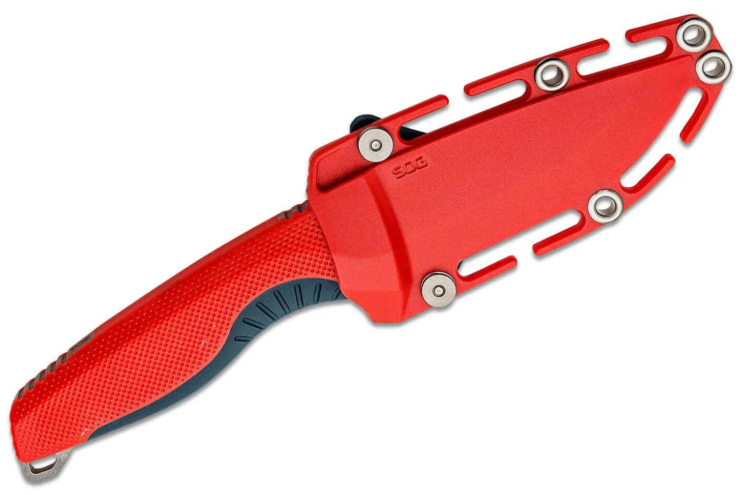 Couteau SOG Aegis FX SGAEGISFXRIN lame 9,3cm manche en nylon/fibres de verre rouge avec étui