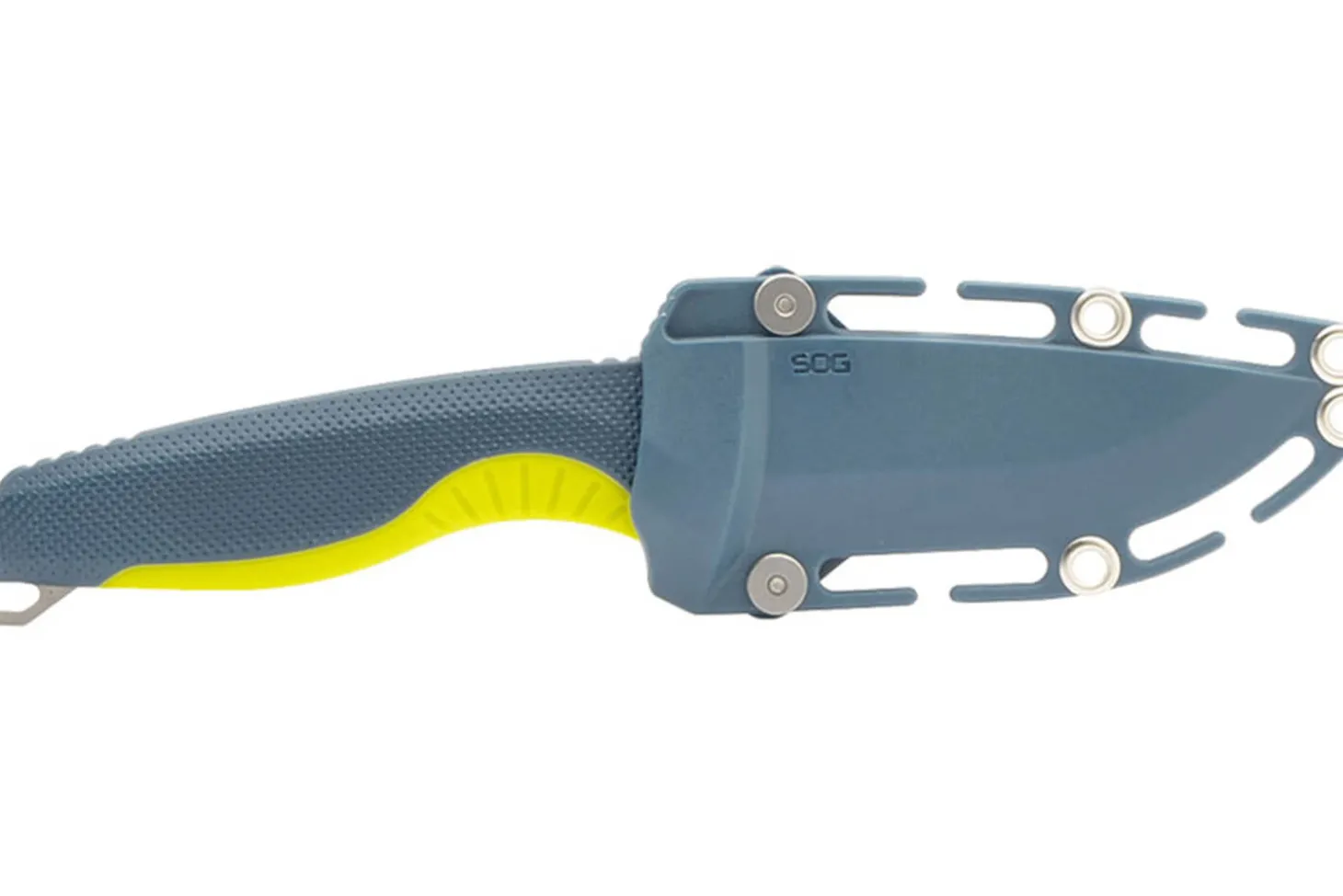 Couteau SOG Aegis FX SGAEGISFXINJA lame 9,3cm manche en nylon/fibres de verre bleu/jaune