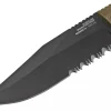 Couteau SOG Recondo FX SGRECONDOFXSFDE lame semi-dentée 11,7cm manche en caoutchouc désert + étui