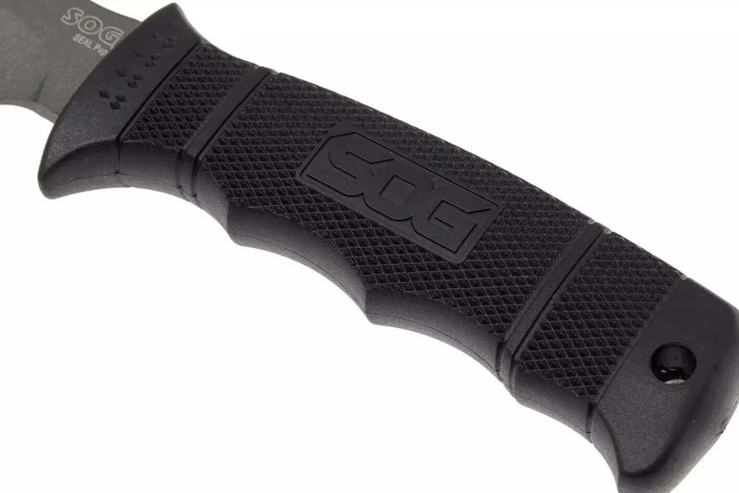 Couteau SOG Seal Pup SGM37N lame semi-dentée 12cm manche en nylon/fibres de verre noir + étui